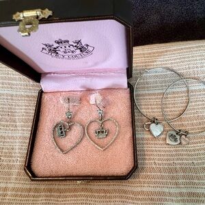Juicy Couture Silver Heart Jewelry Set